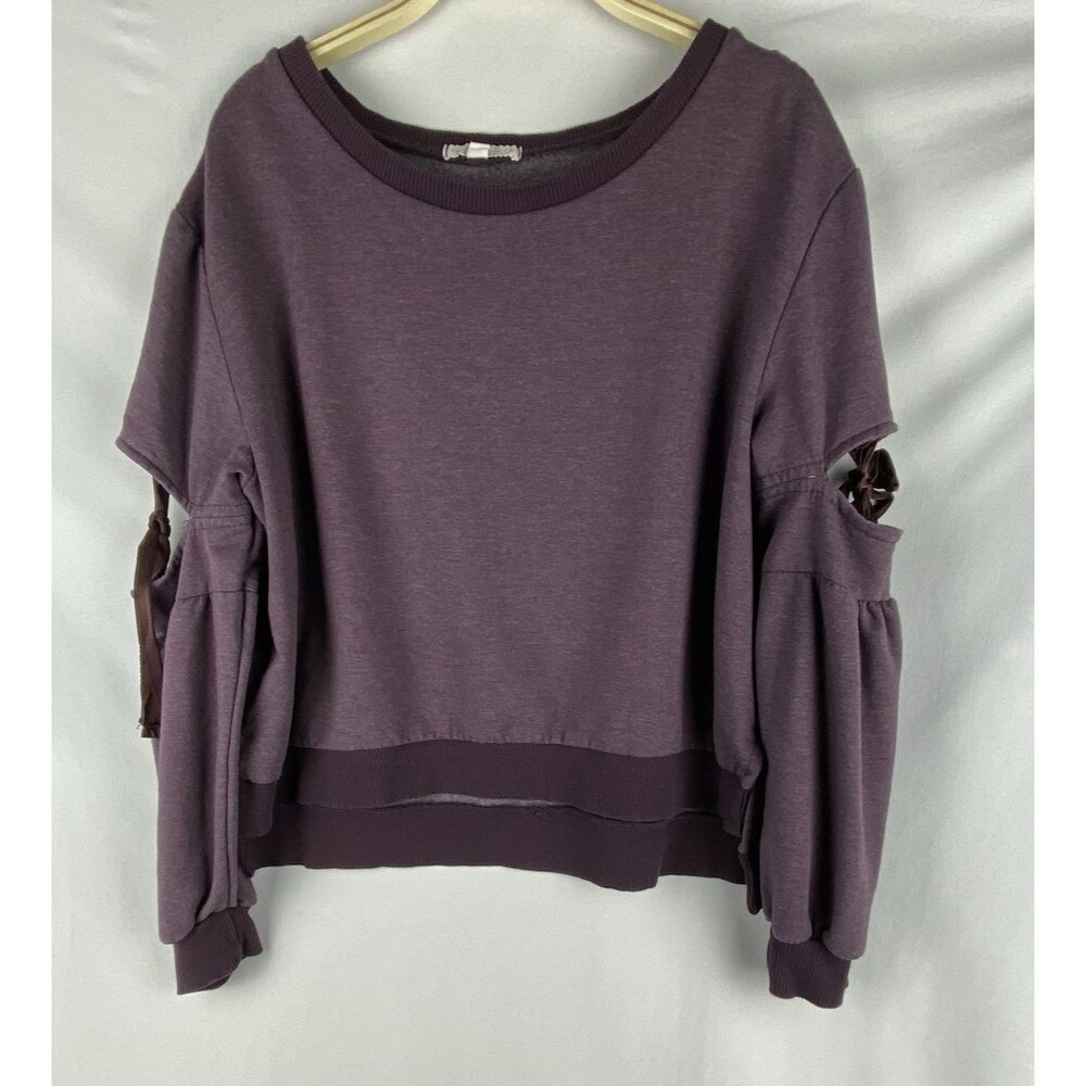 Don’t Ask Why Top Womens OS‎ Purple Cropped Top Loose Peasant Fairy Romantic